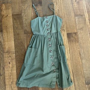 Forever 21 Button Down Army Green Dress